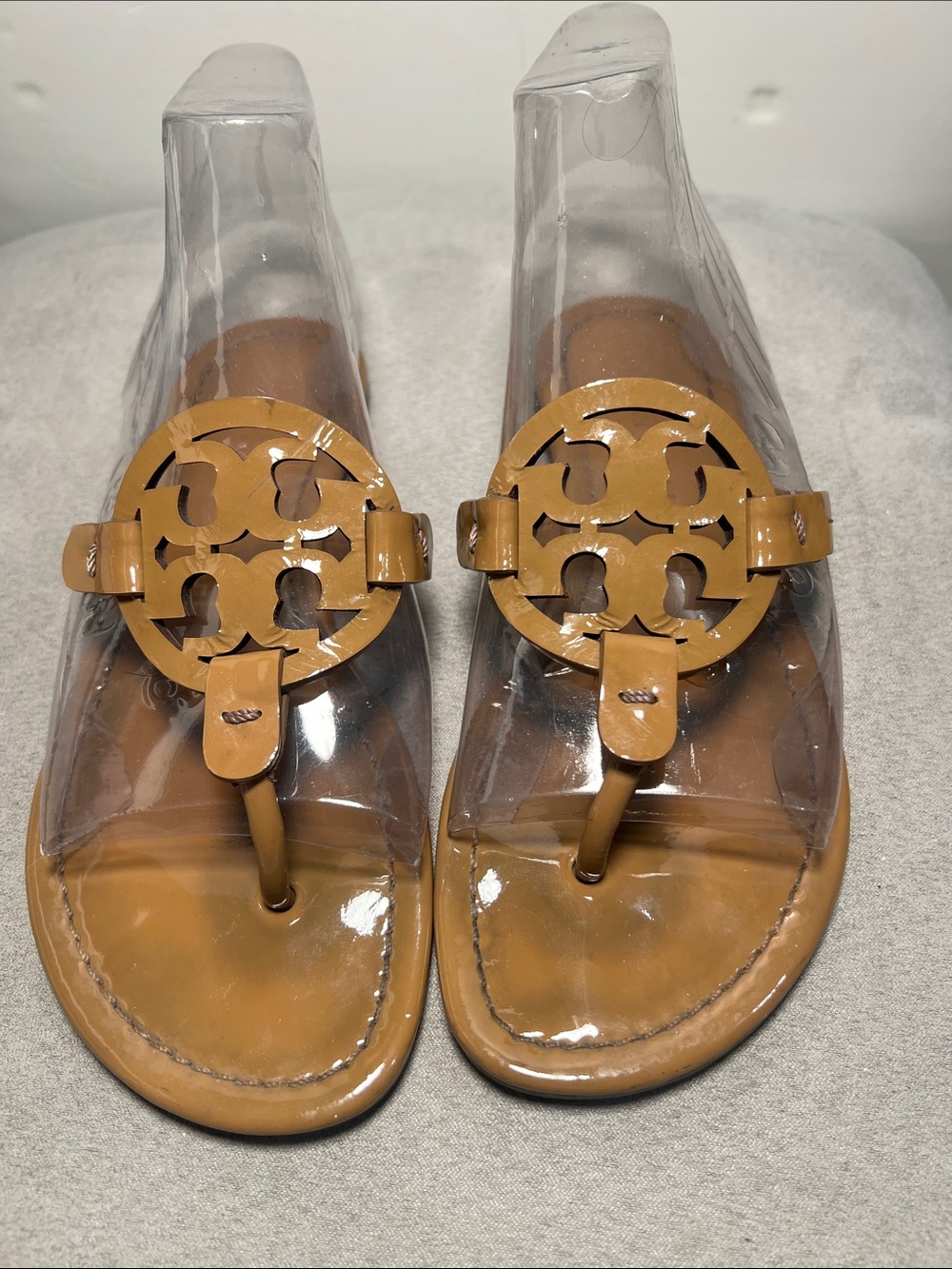 Tory Burch Tan Logo Thong Sandals